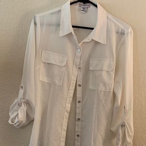 Body Central blouse, sz large, button down,ivory